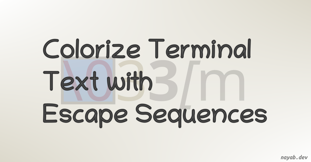 Terminal text styling with escape codes